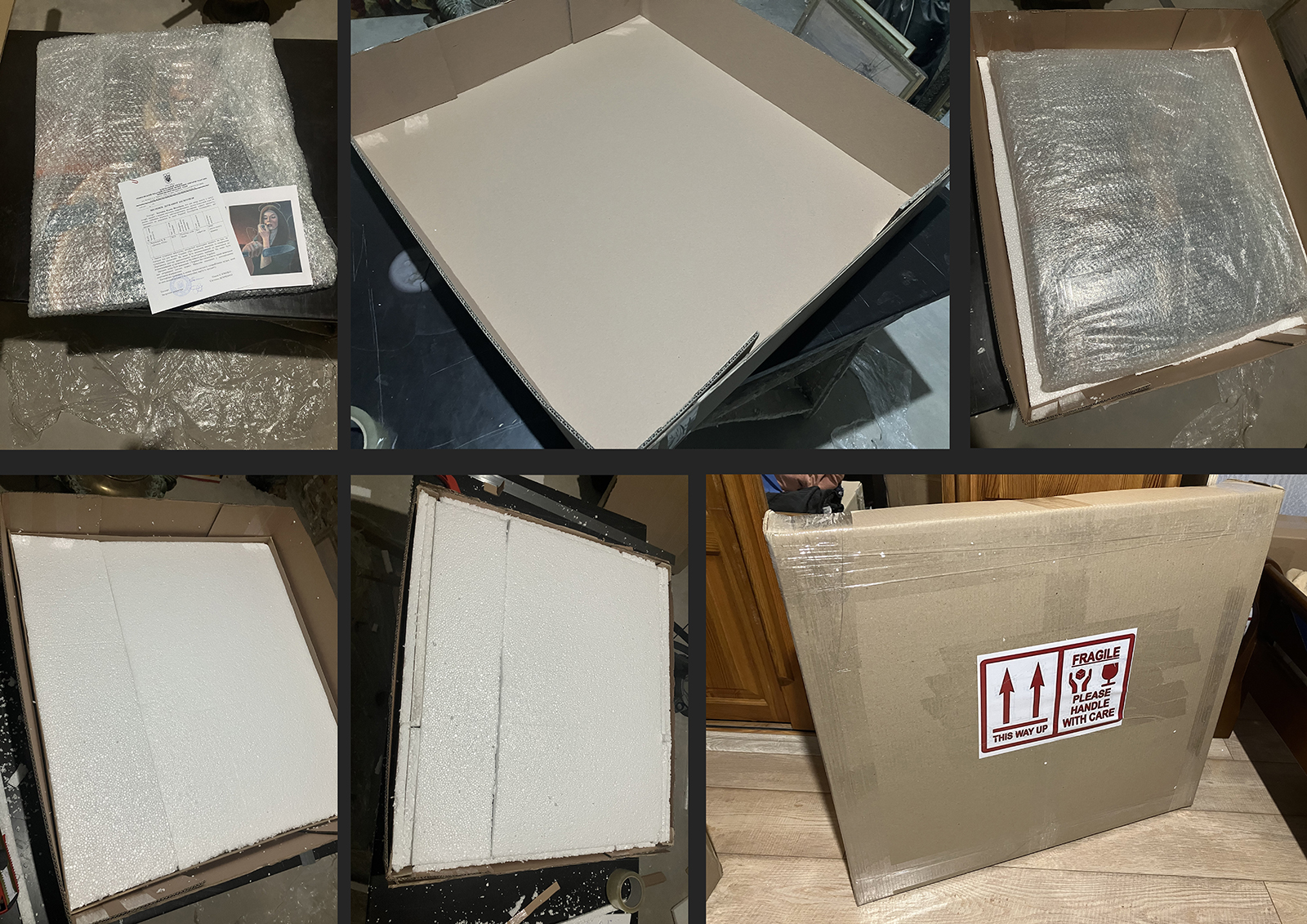 box for shipping, sending paintings abroad