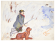 Акварель Полювання з гончаком, художник Туранський Олександр