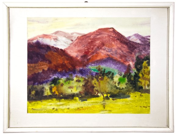Watercolor Red mountains, artist Nechvoglod Nikolai