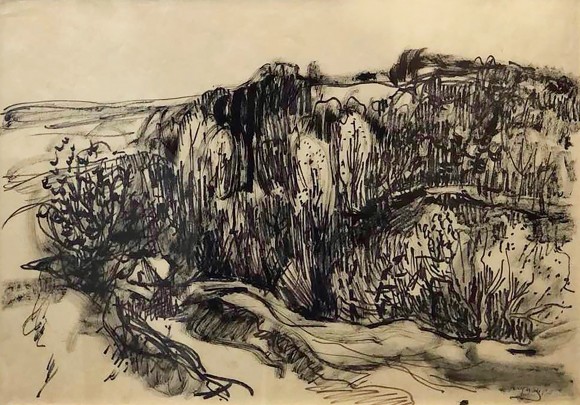 Drawing The path by the hill, artist Gluschenko Nikolai - sold