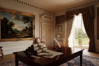 Private art collection in classic interior, paintings with potential cultural value