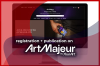 Интерфейс платформы Artmajeur: регистрация художника и публикация картин в онлайн-галерее