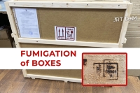 Fumigated wooden crate for paintings from ArtDom. The photo shows the 