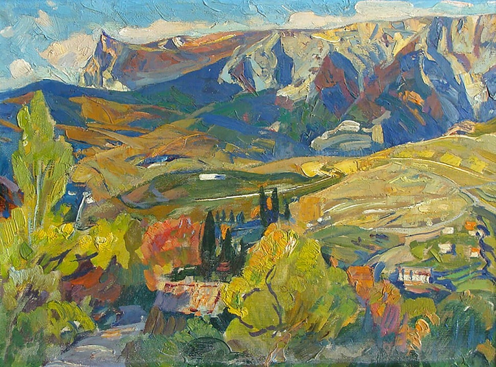 Художник Кокин М.А. Картина - Осень в Крыму. 1974 г., 43х58, холст, масло