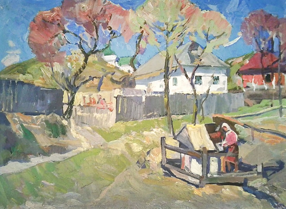 у колодка в селе картина украинского художника