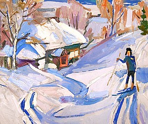 Художник Кокин М.А. Картина - Зима. 1970 годы, 60х50, холст, масло