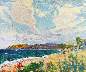 Художник Кокин Михаил, картина - Казантип, 1980 годы, картон, масло, 50х70