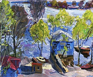 Кокин Михаил, «Весна на Десні» 1985, холст, масло