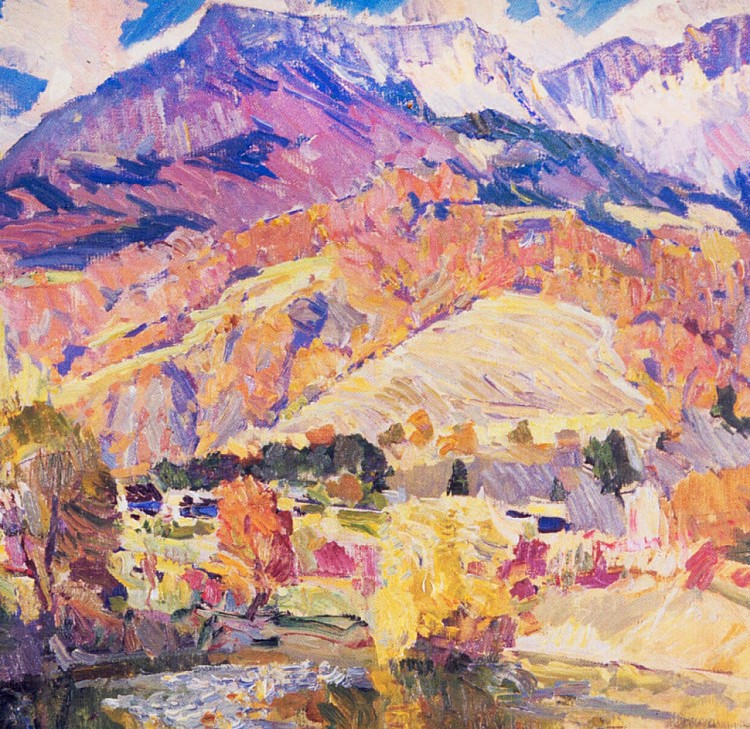 горный пейзаж, картина маслом на холсте, художник Кокин Михаил
