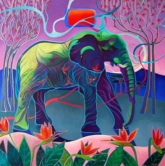 слон elephant абстракция abstraction картина биновская binovska