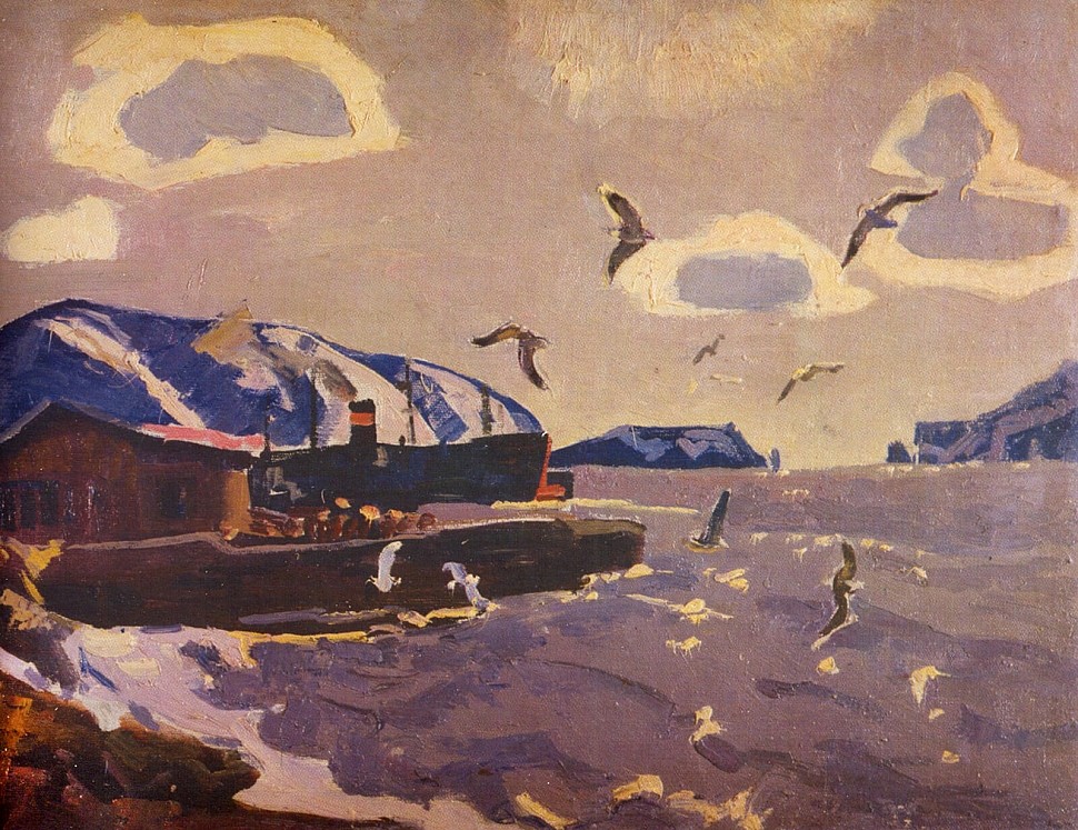 морской пейзаж, картина, чайки, море, художник Кокин М.А.