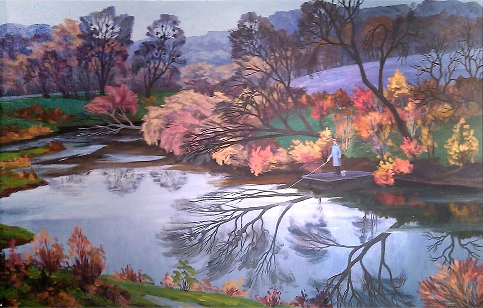 картина вид на озеро художник Кублик Михаил