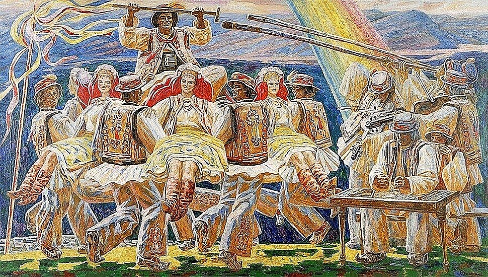 Туранский А.А., картина - Аркан, гуцульский танец, холст, масло, 1985
