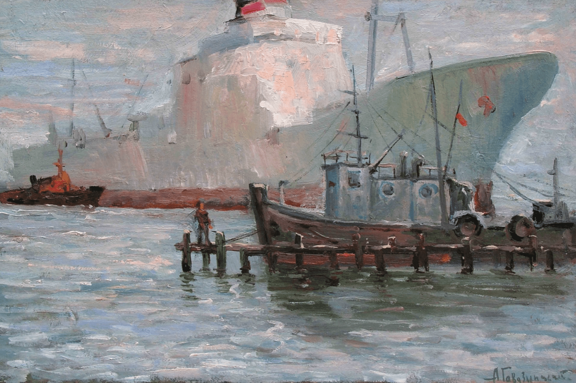 painting Old pier, artist Gavdzinskiy Albin