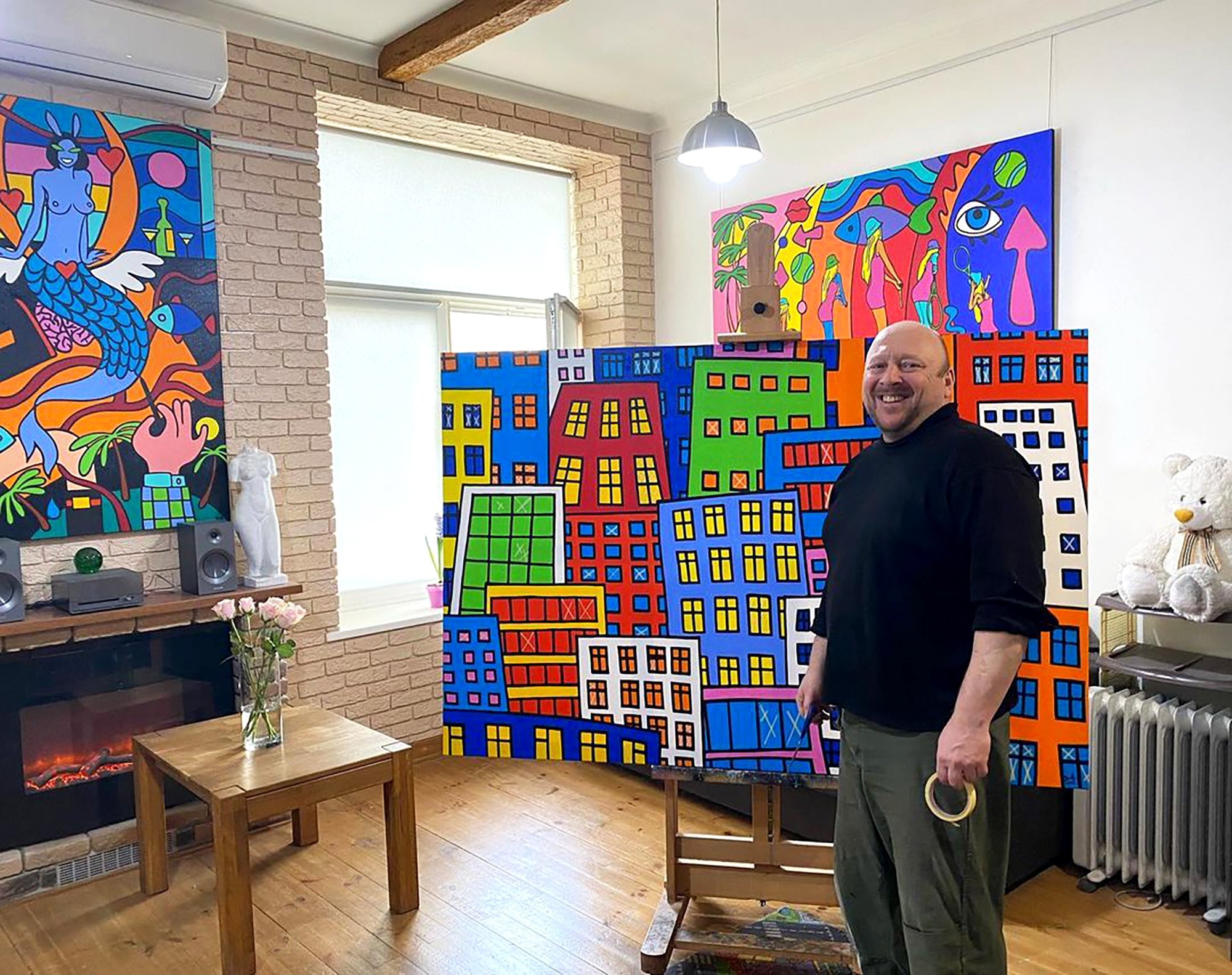 Mikhalchuk Vadim, ukrainian artist in the studio