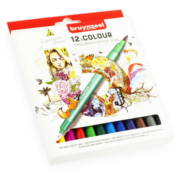 Набор линеров-кистей BRUSHPEN двухсторонние 12цв. Bruynzeel