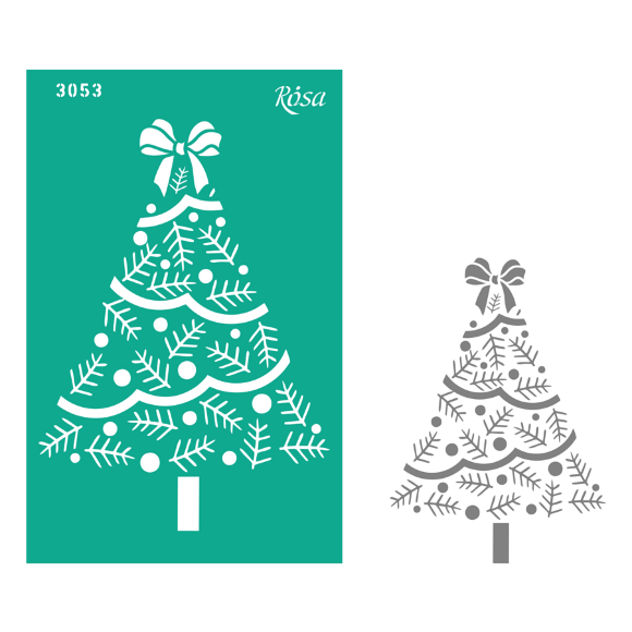 Трафарет многоразовый самоклеящийся №3053 Элементы и надписи 13х20см серия Новый год ROSA TALENT