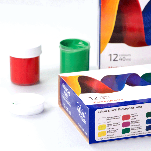 Набор гуашевых красок CLASSIC 9х20мл ROSA Studio Набор гуашевых красок CLASSIC 9х20мл ROSA Studio