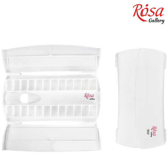 Пенал для акварельных красок пластиковый 24 кювета ROSA Gallery