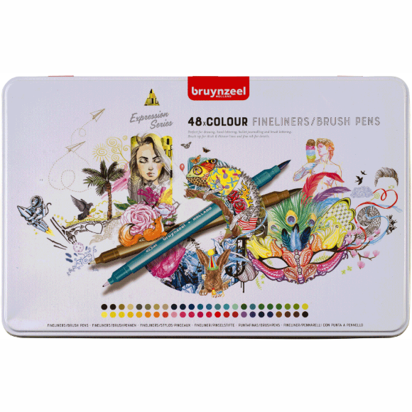 Набор линеров-кистей BRUSHPEN двухсторонние 48цв. Bruynzeel