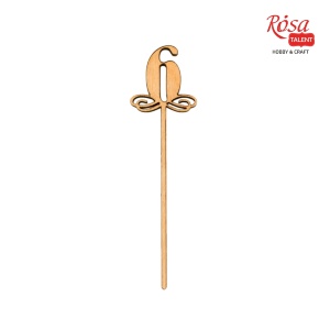 Заготовка топер Цифра 6 фанера 13х3,6см 5шт ROSA TALENT