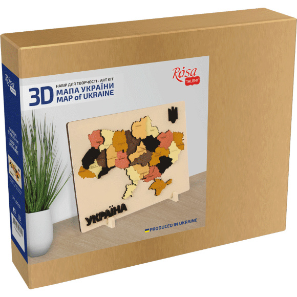 Набор Карта Украины 3D цвета металлики МДФ 30 5х37 5см ROSA TALENT Набор Карта Украины 3D цвета металлики МДФ 30 5х37 5см ROSA TALENT