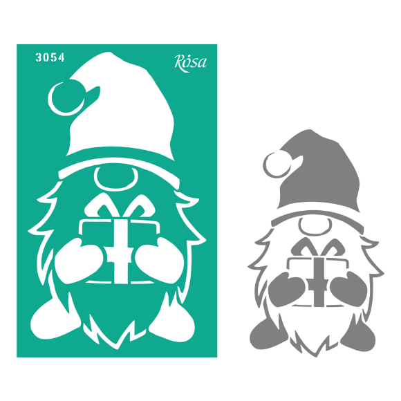 Трафарет многоразовый самоклеящийся №3054 Элементы и надписи 13х20см серия Новый год ROSA TALENT