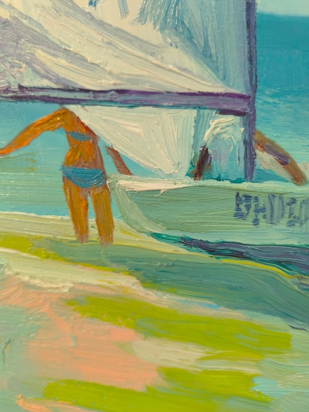 Painting Atlit Beach. View of the Sea, artist Nina Lytvyn