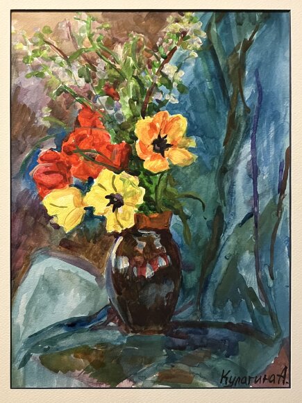 Watercolor Bouquet of Flowers, artist Kulagina Anna Watercolor Bouquet of Flowers, artist Kulagina Anna