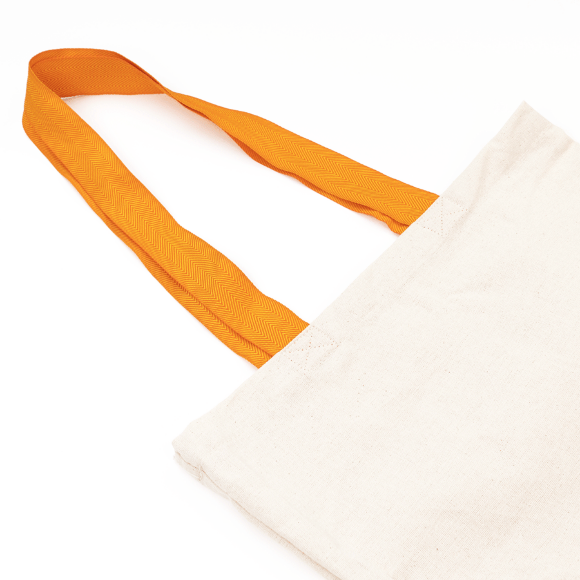 Сумка из хлопка 38х42см оранжево-желтая ручка 70см небеленый хлопок 220 г/м2 ROSA Talent