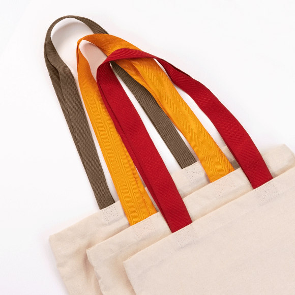 Сумка из хлопка 38х42см оранжево-желтая ручка 70см небеленый хлопок 220 г/м2 ROSA Talent