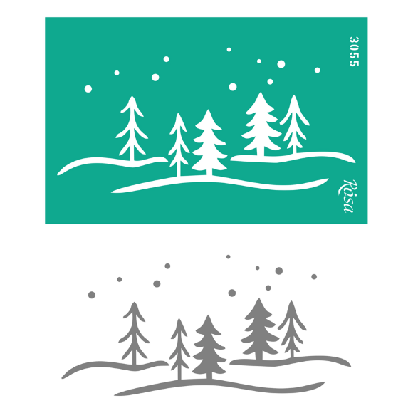 Трафарет многоразовый самоклеящийся №3055 Элементы и надписи 13х20см серия Новый год ROSA TALENT