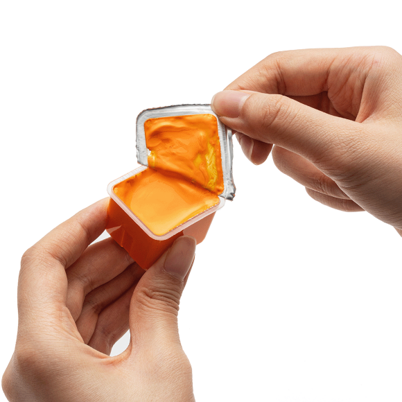 Набор гуашевых красок HIMI Jelly Cup 18x30 мл, 3 кисти, желтый пластиковый пенал