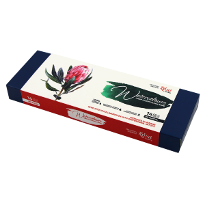 Набор акварельных красок BOTANICAL металлический пенал Индиго 14цв. х 2,5мл кювета ROSA Gallery