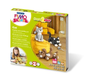 Набор пластики Fimo kids "Котики" 4цв 42г Fimo