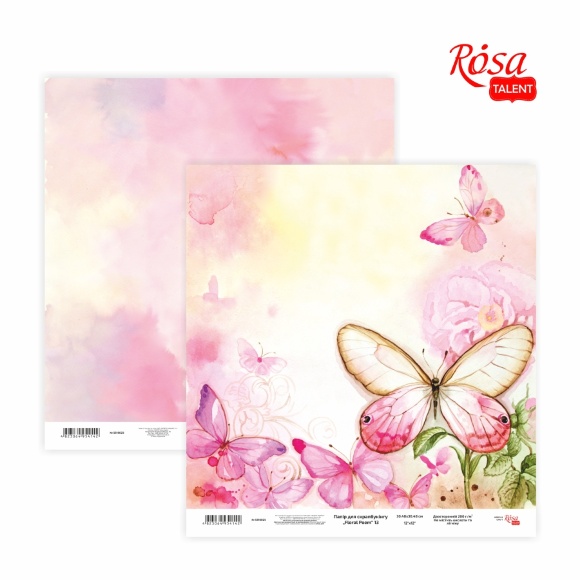 Бумага для скрапбукинга „Floral Poem“ 13 двухсторонняя 30,48х30,48см 200г/м2,ROSA TALENT