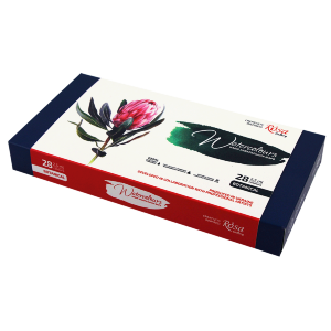 Набор акварельных красок BOTANICAL металлический пенал Индиго 28цв. х 2,5мл кювета ROSA Gallery