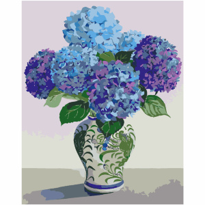 Картина по номерам „Синие гортензии“ 35×45см ROSA START