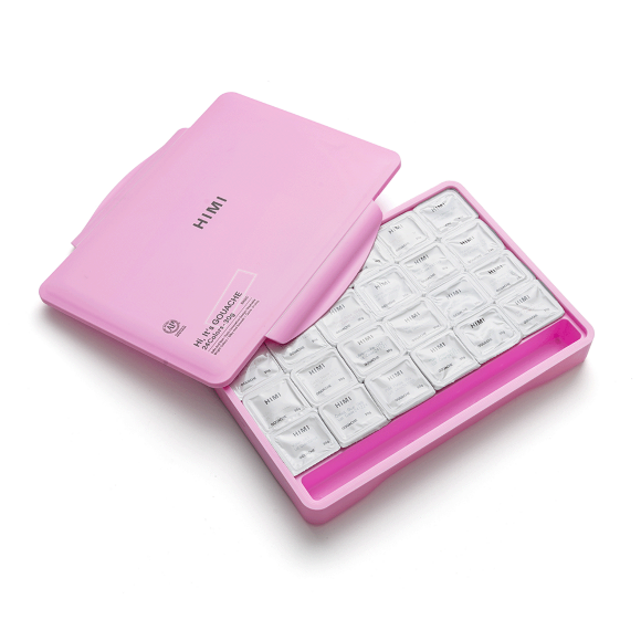 Набор красок гуашевых HIMI Jelly Cup 24x30 мл, 3 кисти, розовый пластиковый пенал