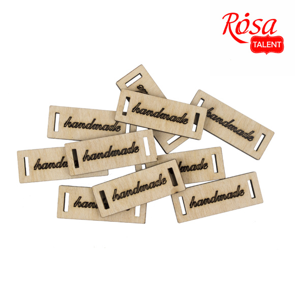 Мини-заготовка Тег „Handmade“ 2 фанера 4х1,5см 10шт ROSA TALENT