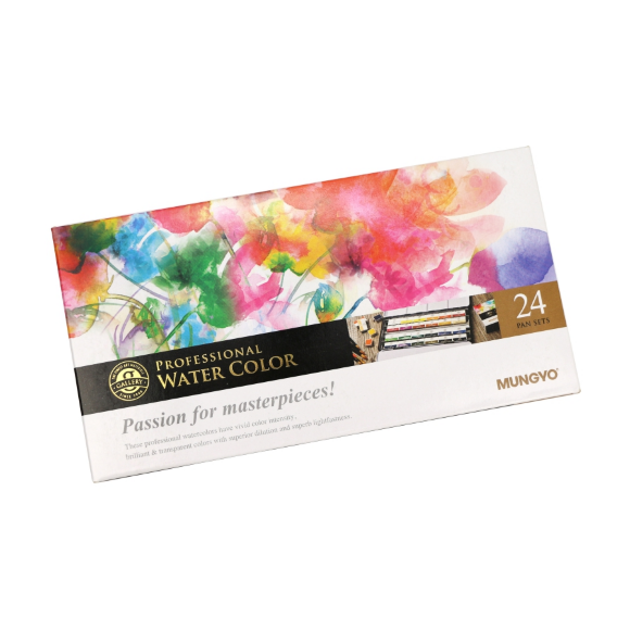 Набор акварельных красок GALLERY в металлическом пенале 24цв кювета MUNGYO