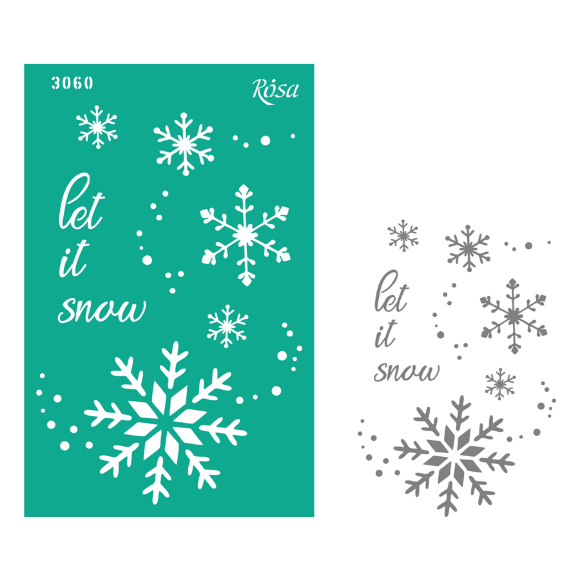 Трафарет многоразовый самоклеящийся №3060 Элементы и надписи 13х20см серия Новый год ROSA TALENT