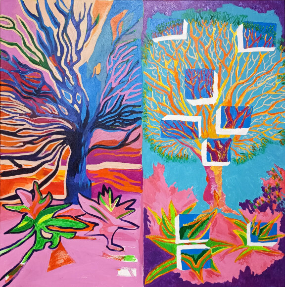 Painting Tree, artist Burda Irina, Shapovalova Valeria