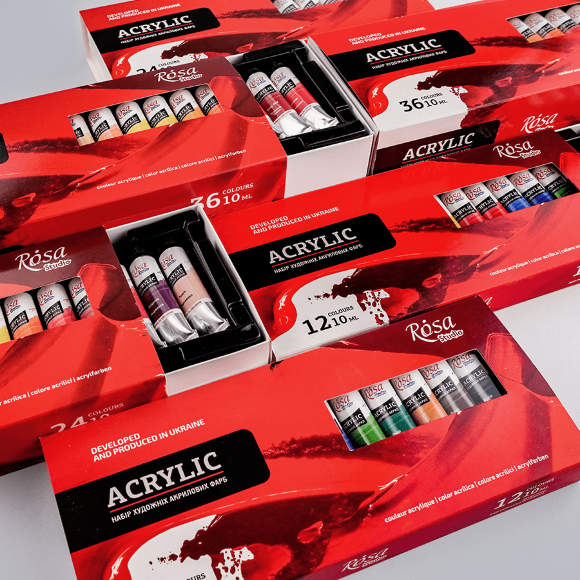 Набор акриловых красок 12х10мл ROSA Studio Набор акриловых красок 12х10мл ROSA Studio