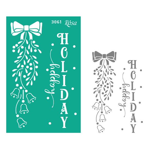 Трафарет многоразовый самоклеящийся №3061 Элементы и надписи 13х20см серия Новый год ROSA TALENT