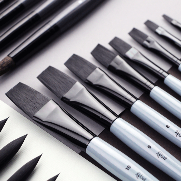 Кисть синтетика плоская STREAM 134 №3 короткая ручка ROSA Кисть синтетика плоская STREAM 134 №3 короткая ручка ROSA