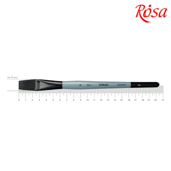 Кисть синтетика плоская STREAM 134 №3 короткая ручка ROSA Кисть синтетика плоская STREAM 134 №3 короткая ручка ROSA