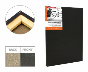 Подрамник 40×60 см модуль №1 среднее зерно Черный грунт лен ROSA