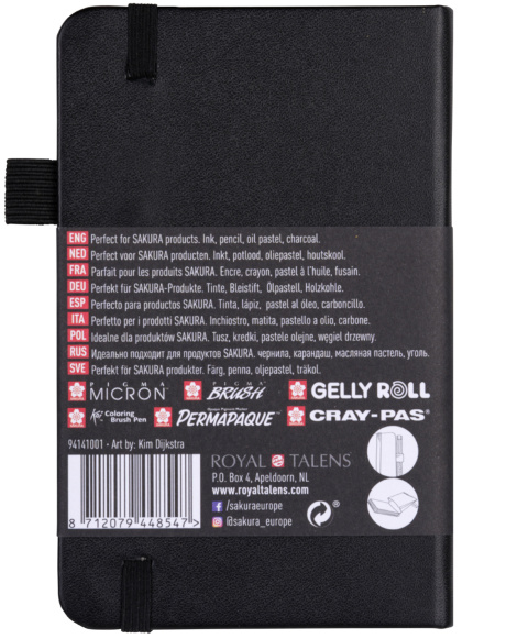 Блокнот Sakura Sketch А6 (9х14см) 140 г/м2 80 л черный Sakura Блокнот Sakura Sketch А6 (9х14см) 140 г/м2 80 л черный Sakura