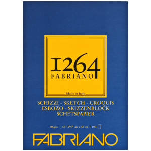 Склейка для рисунка и эскизов 1264 А3 90г/м2 100л слоновая кость Fabriano